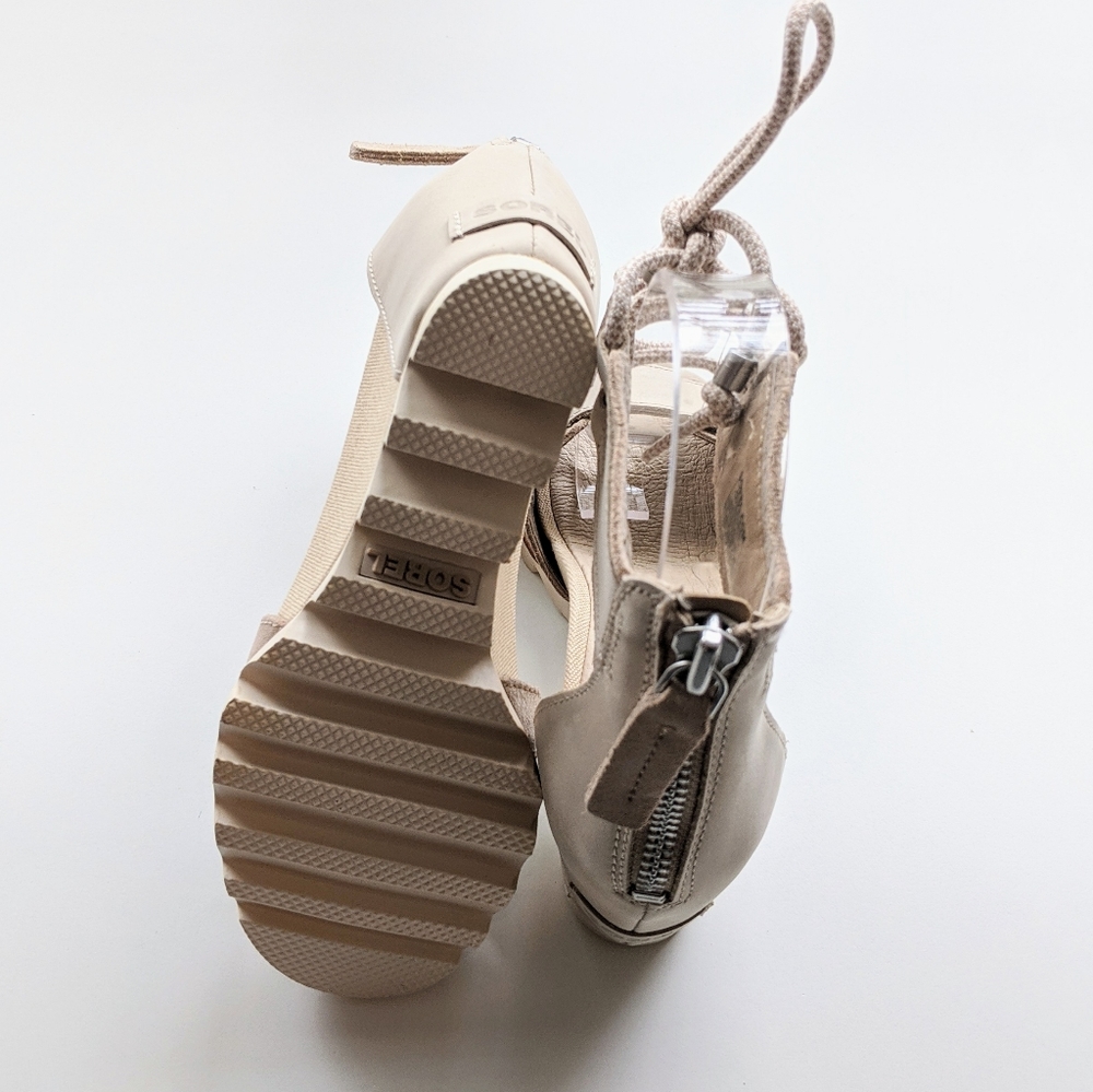 Sorel Joanie Ankle Lace Wedge Leather Sandals - Picture 6 of 7